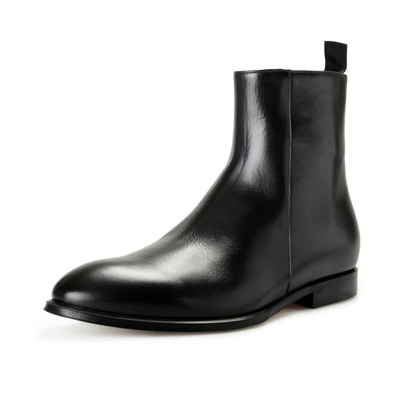 Dolce & Gabbana Men's Black Textured Leather Chelsea Boots Shoes